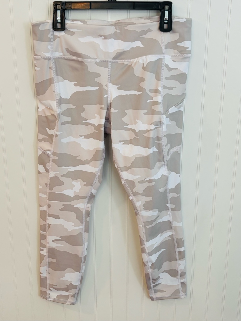 Athleta Beige & White Camo High-Rise Leggings